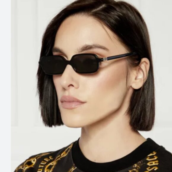 NEW MIU MIU MU11ZS 16K5S0 SQUARE WOMEN SUNGLASSES MU11ZSF 16K5S0 BLACK MU 11ZS main image 7